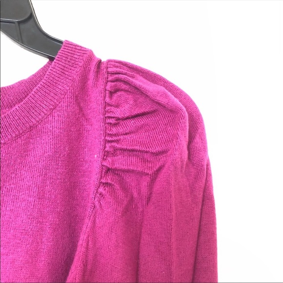 A.N.A Puffed Shoulders Long Sleeves Top Sweater Size LP - Picture 2 of 8